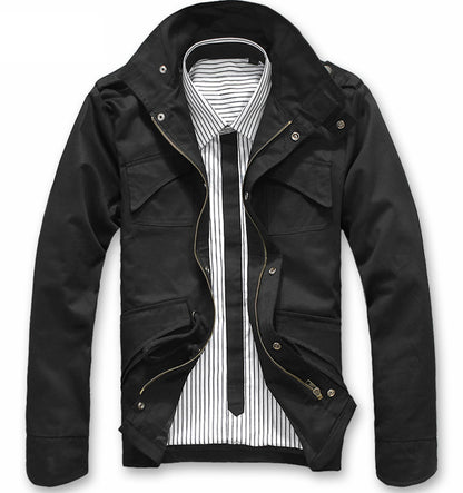 Mens Stand Up Collar Short Parka