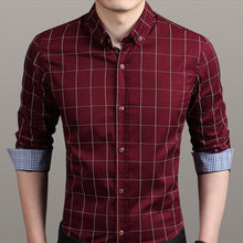 Load image into Gallery viewer, Mens Checkered Button Down Shirt In Red

