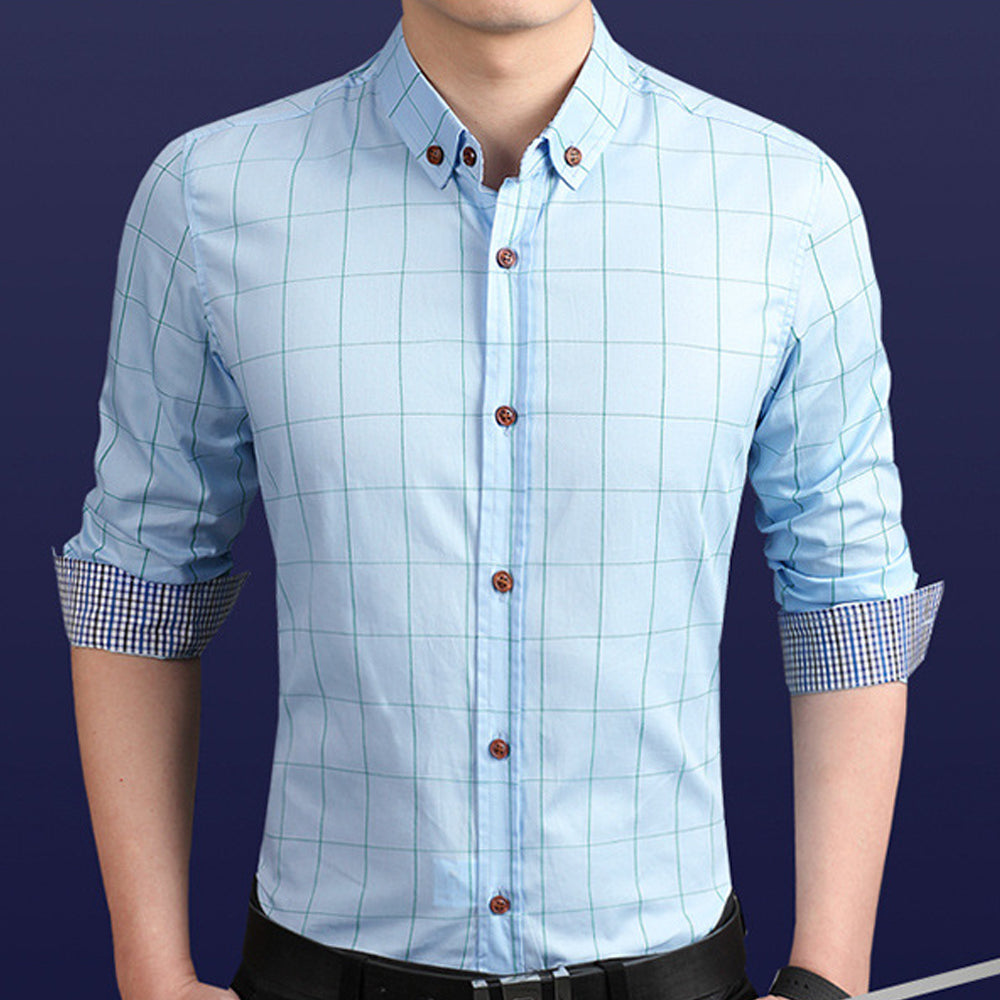 Mens Checkered Collar Shirt