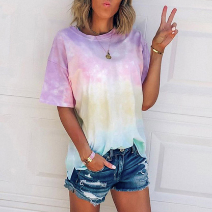 Womens Gradient Unicorn Rainbow Color T-Shirt