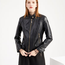 Load image into Gallery viewer, Womens Soft Quilted Vegan Leather Jacket
