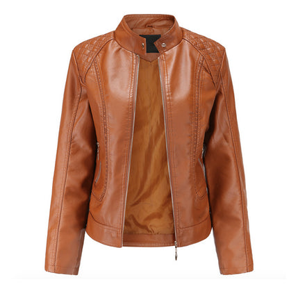 Womens Soft Quilted Vegan Leather Jacket