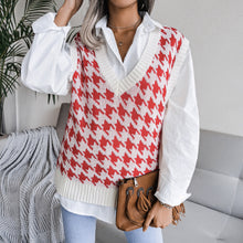 Load image into Gallery viewer, Womens Argyle Pattern V Neck Sweater Vest
