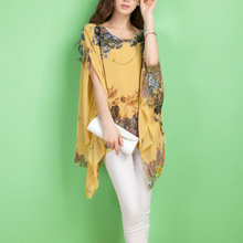 Load image into Gallery viewer, Womens Peony Batwing Chiffon Top
