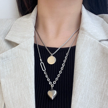 Load image into Gallery viewer, Womens Good Luck Layered look Necklace With Heart Shape Pendant
