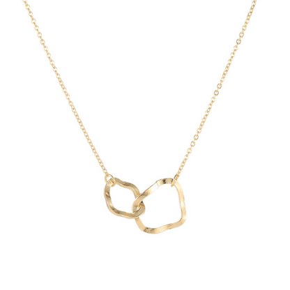 Womens Irregular Interlocking Circle Necklace