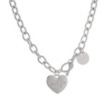 Load image into Gallery viewer, Womens Chain Necklace with Love You More Heart Shape Pendant
