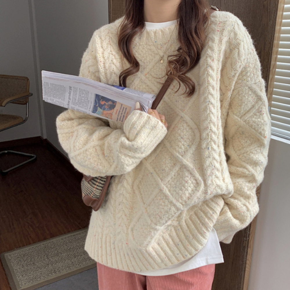 Round Neck Batwing Sleeve Sweater main image 1