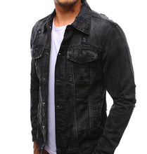 Load image into Gallery viewer, Mens Distressed Denim Jacket
