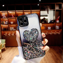 Load image into Gallery viewer, Sequins Glitter Case with Love Stand for iPhone
