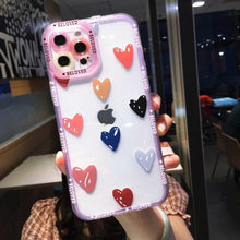 Load image into Gallery viewer, Heart Theme Clear  Case for iPhone
