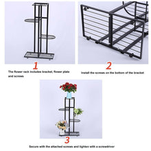 Load image into Gallery viewer, 5 Pots Iron Flower Pot Stand for Garden Patio Decor
