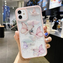 Load image into Gallery viewer, Butterfly Glitter Clear Case For iPhone
