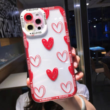 Load image into Gallery viewer, Heart Theme Clear  Case for iPhone
