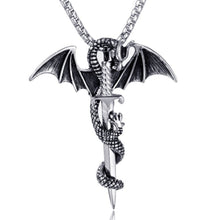 Load image into Gallery viewer, Flying Dragon With Sword Necklace
