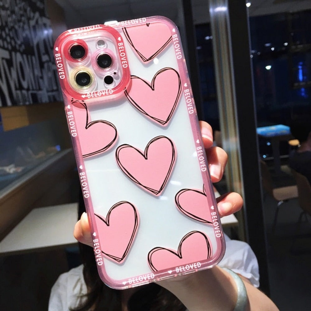 Heart Theme Clear  Case for iPhone