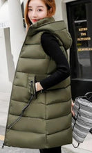 Load image into Gallery viewer, Womens High Collar Hooded Puffer Winter Vest
