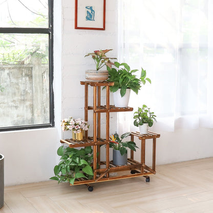 Multi-Layer Rolling Plant Flower Display Shelf