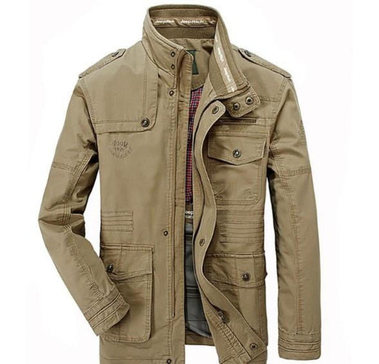 Mens Stand Collar Military Style Jacket