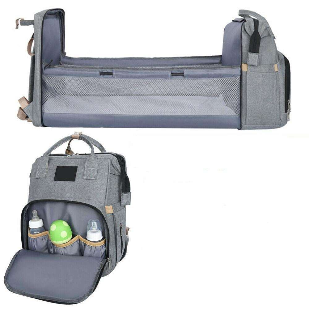 Multi-Use Stroller Diaper Bag with Baby Bed