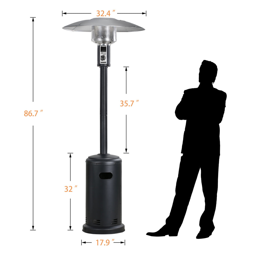 Outdoor Patio Standing Propane Heater with Wheels
