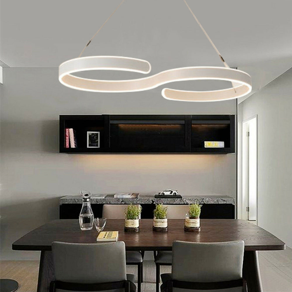 Contemporary Acrylic LED Swirl Shaped Light Fixture
