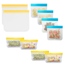 Load image into Gallery viewer, Eco Friendly Reusable Leak Proof Food Storage Zip Bags - 10 Piece Pack
