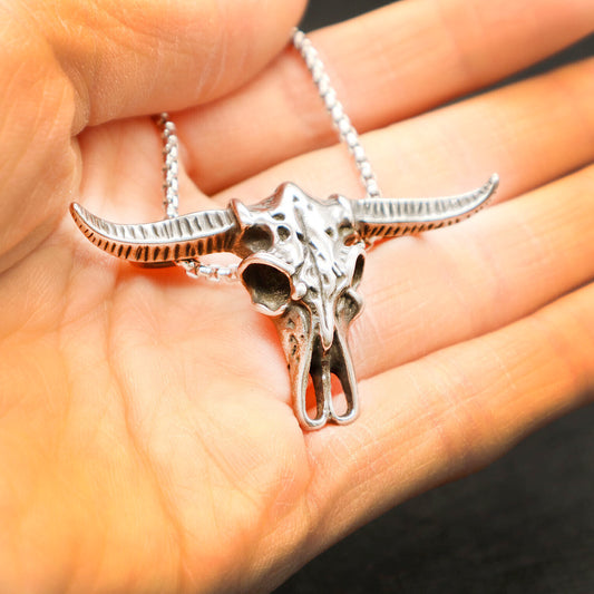 Ox Head Pendant with Necklace