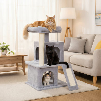Cat Tree House Scratching Post with Ramp