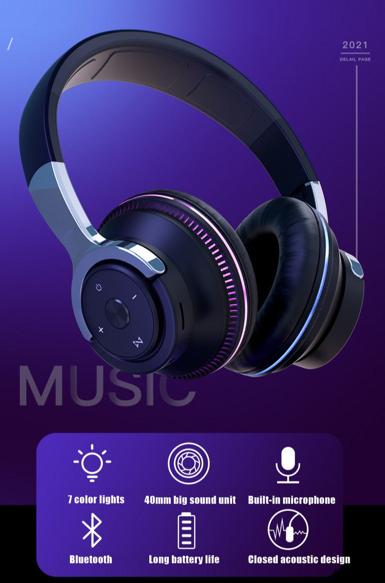 Luminous 3 PCS Headphone, Wireless Charging Station and Heart Shape Lamp Bundle