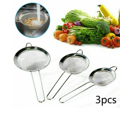 Stainless Steel 3 in 1 Set High Quality Colanders Kitchen Cooking Tools