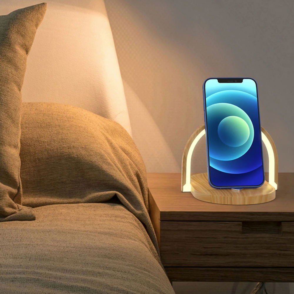 Multi Function Wireless Phone Charger With Adjustable LED Light