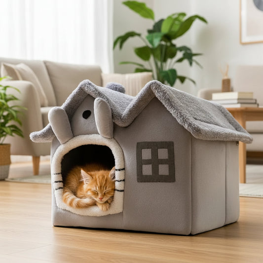 Removable Roof Plush Pet House