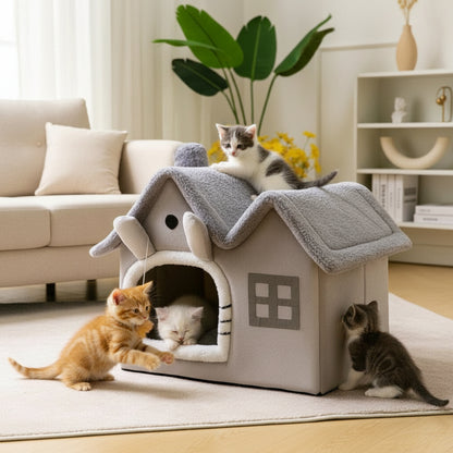 Removable Roof Plush Pet House