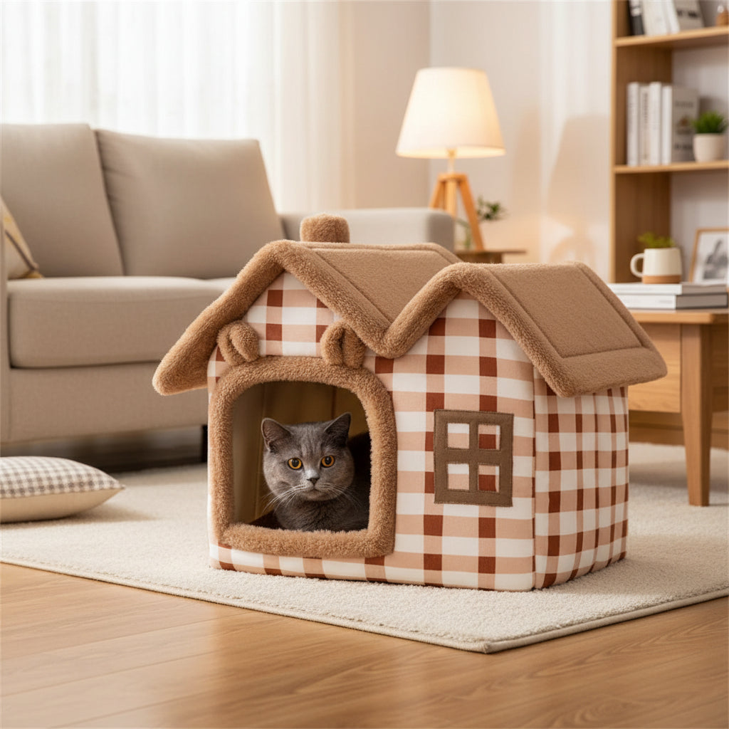 Removable Roof Plush Pet House