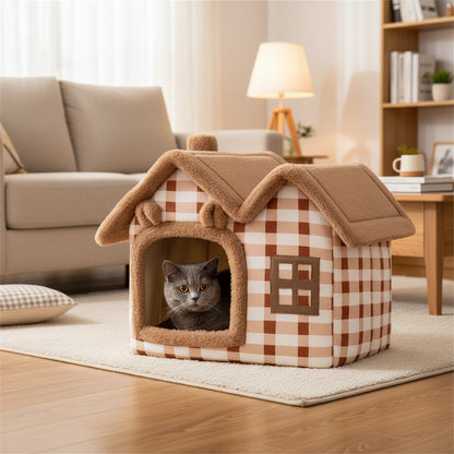 Removable Roof Plush Pet House