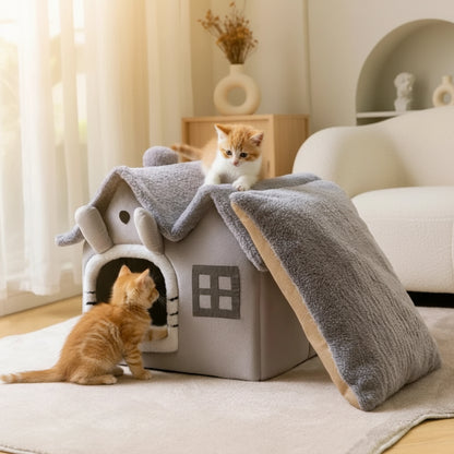 Removable Roof Plush Pet House
