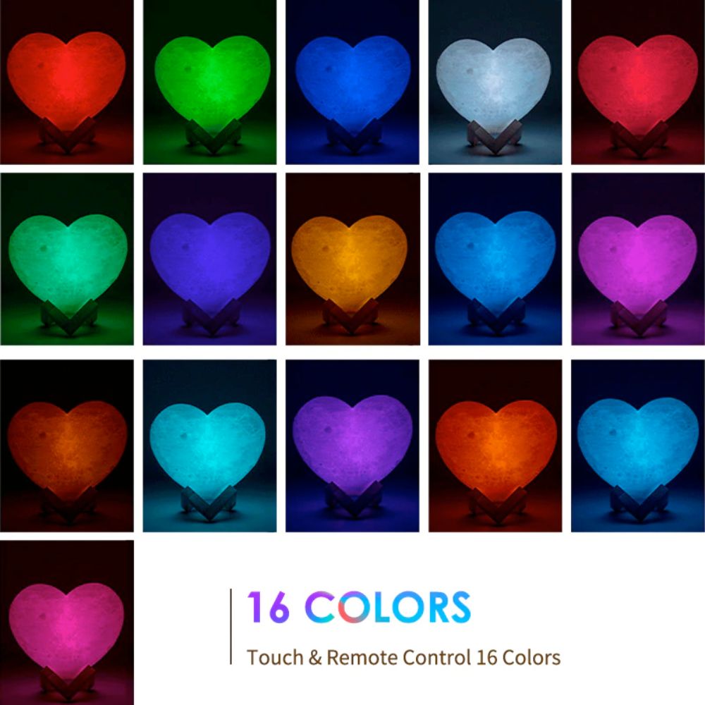 Luminous 3 PCS Headphone, Wireless Charging Station and Heart Shape Lamp Bundle