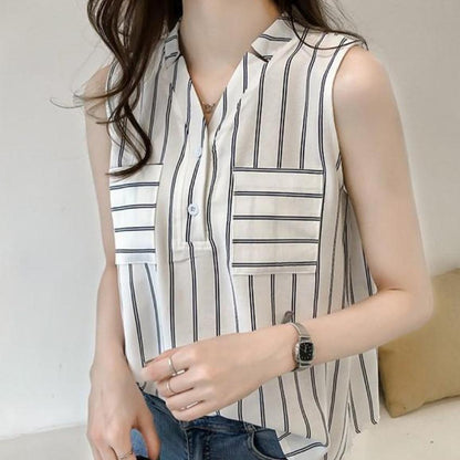 Womens V Neck Sleeveless Blouse