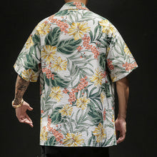 Load image into Gallery viewer, Mens Oversized Tropical Short Sleeve Print Hawaiian Shirt
