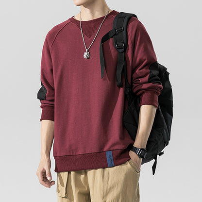 Mens Sweatshirt with Contrasting Elbow Patch