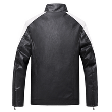 Load image into Gallery viewer, Mens Two Tones Biker Vegan Leather Jacket
