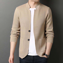 Load image into Gallery viewer, Mens Stand Collar Knit Blazer Cardigan
