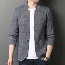 Load image into Gallery viewer, Mens Stand Collar Knit Blazer Cardigan
