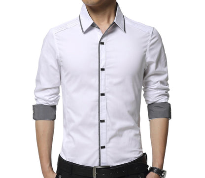 Mens Shirt with Layered Shoulder Details in Black