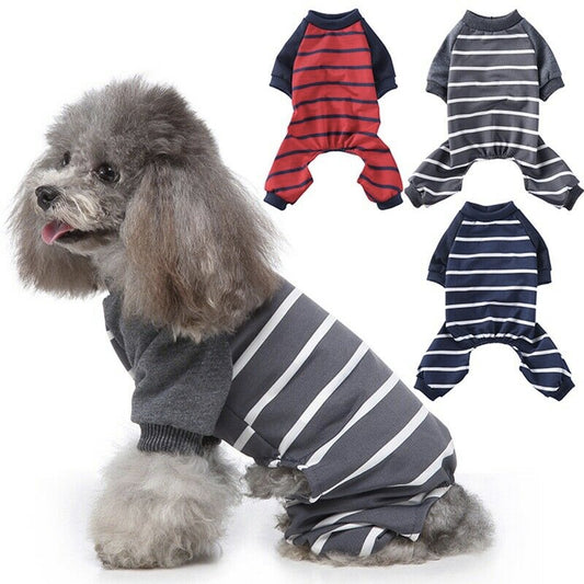 Puppy Stripped Pajamas Jumpsuit