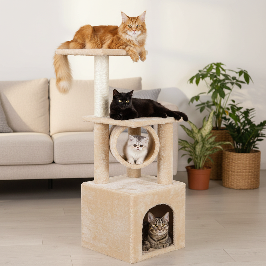 Cat Tree House Tower Scratching Bed Post
