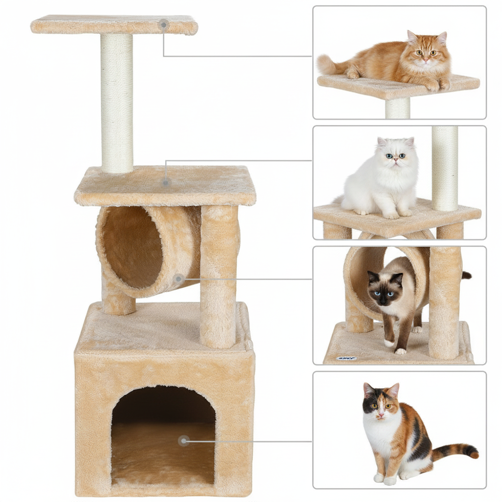 Cat Tree House Tower Scratching Bed Post