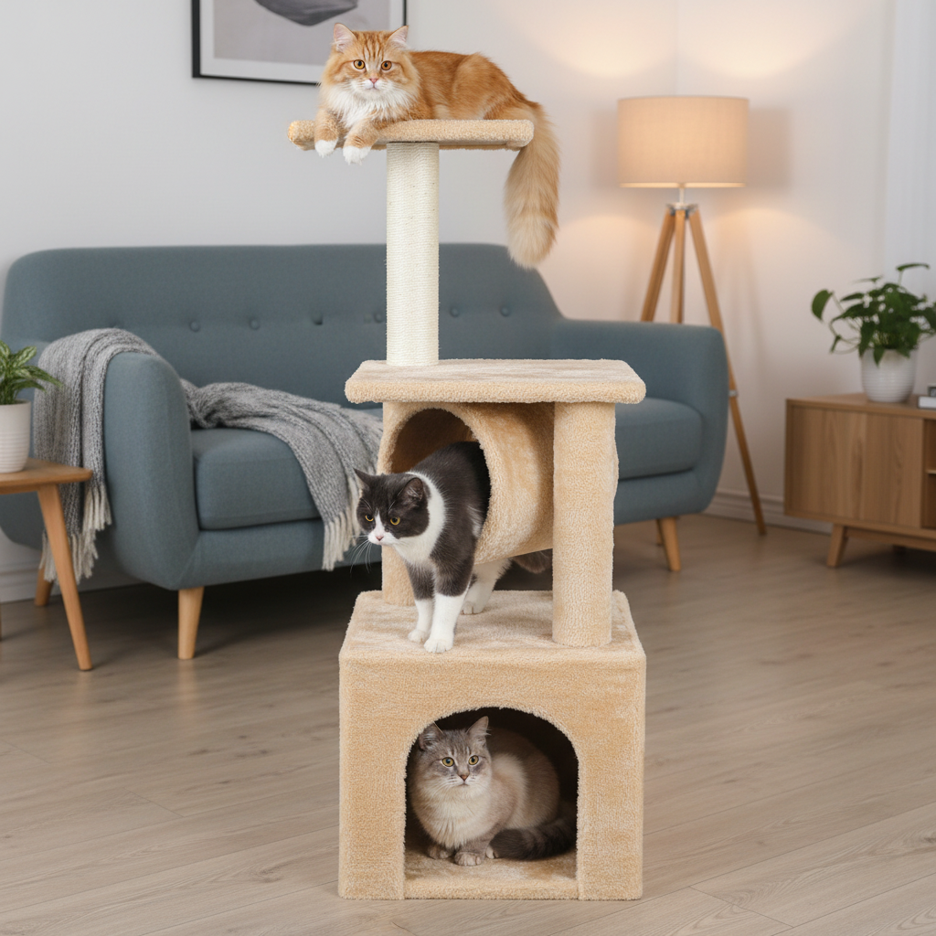 Cat Tree House Tower Scratching Bed Post