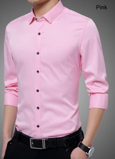 Mens Shirt with Embroidered Collar